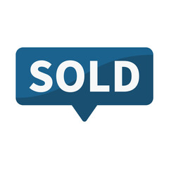 Sold In Blue Rectangle Shape For Promotion Business Marketing Sell Social Media Information

