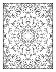 Pattern Mandala. Mandala Coloring Pages For Kids. Mandala Coloring Pages for Adults. Mandala flower for adult coloring book. Vector illustration. Coloring Page.