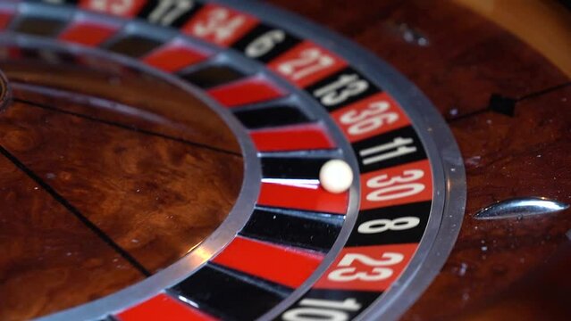 Casino. The ball is spinning in roulette