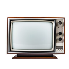 Retro tv set isolated on transparent background, cutout PNG file.