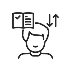 Good Memory Icon. Thin Line Illustration of Person with Exceptional Recall Abilities for Cognitive Strength and Learning. Isolated Outline Vector Sign.