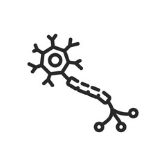 Neuron Structure Icon. Thin Linear Illustration for Neurological Science and Nervous System Education. Isolated Outline Vector Sign. - obrazy, fototapety, plakaty