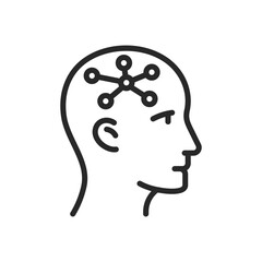 Neuroplasticity Icon. Thin Linear Illustration Emphasizing Brain's Ability to Reorganize and Adapt for Cognitive Development. Isolated Outline Vector Sign.
