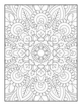 Pattern Mandala. Mandala Coloring Pages For Kids. Mandala Coloring Pages for Adults. Mandala flower for adult coloring book. Vector illustration. Coloring Page.
