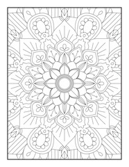 Pattern Mandala. Mandala Coloring Pages For Kids. Mandala Coloring Pages for Adults. Mandala flower for adult coloring book. Vector illustration. Coloring Page.