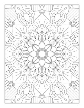 Pattern Mandala. Mandala Coloring Pages For Kids. Mandala Coloring Pages for Adults. Mandala flower for adult coloring book. Vector illustration. Coloring Page.