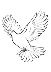 Obraz premium Cartoon Bird Coloring Page isolated on white