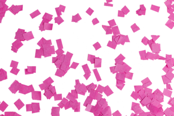 creative festive, lunar new year frame with pink confetti pieces with transparent background , top view