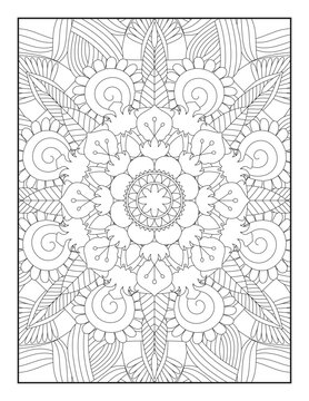 Pattern Mandala. Mandala Coloring Pages For Kids. Mandala Coloring Pages for Adults. Mandala flower for adult coloring book. Vector illustration. Coloring Page.