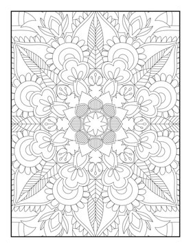 Pattern Mandala. Mandala Coloring Pages For Kids. Mandala Coloring Pages for Adults. Mandala flower for adult coloring book. Vector illustration. Coloring Page.