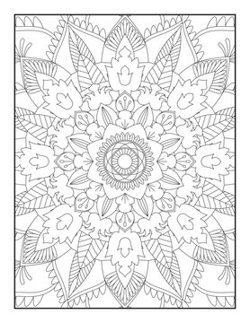Pattern Mandala. Mandala Coloring Pages For Kids. Mandala Coloring Pages for Adults. Mandala flower for adult coloring book. Vector illustration. Coloring Page.