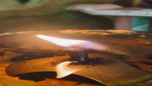 Flames under candlelight for worshiping sacred objects according to beliefs and culture in each country Region or religion, Flames under candlelight for worshiping gods, burning candle on background