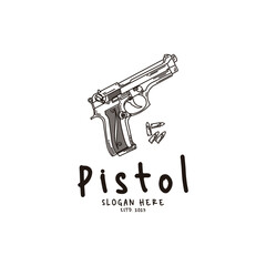 pistol and bullets