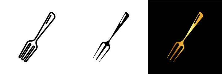 A sleek and essential icon capturing the essence of a fork, symbolizing dining, culinary excellence, and kitchen essentials.