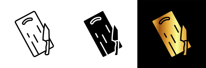 A visually striking icon representing a cutting board, symbolizing kitchen preparation, culinary artistry, and meal crafting.