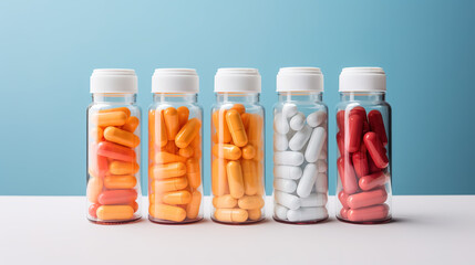 Pharmacy Elegance: Medicine Pills Safely Kept in Glass