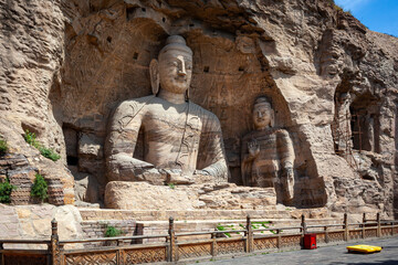 Fototapeta na wymiar The Buddhas of Yungang Grottoes in China