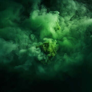 Image of green smoke on black background, for wallpaper use