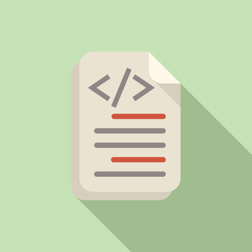 Paper code paper icon flat vector. Screen code computer. Cloud system