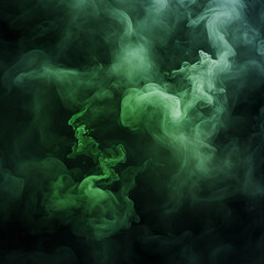Image of green smoke on black background, for wallpaper use