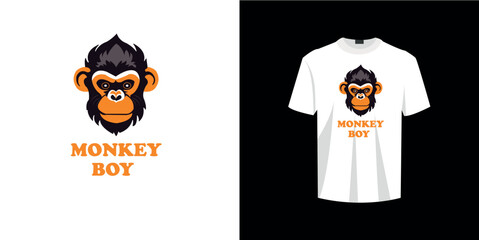 Monkey Illustration For Tshirt Design with Quotes 