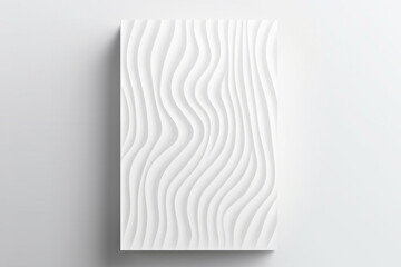 White vertical board with wavy background and minimal 3d textured surface. Modern interior decor element