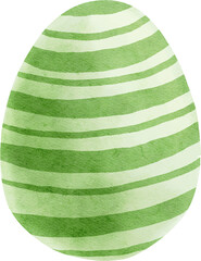 Watercolor striped green Easter egg