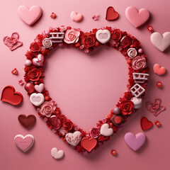 Valentine's Day themed text ad background, copy past, generated ai