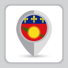 Fototapeta premium Guadeloupe Flag Pin Map Icon