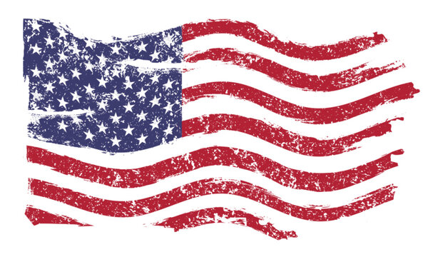 USA flag vintage label colorful