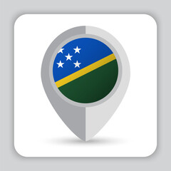 Fototapeta premium Solomon Islands Flag Pin Map Icon