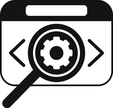 Search gear api icon simple vector. Internet hosting. Html script