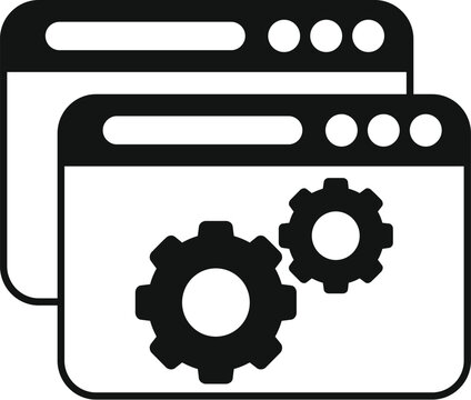 Web secure api icon simple vector. Interface hosting. Internet seo coder
