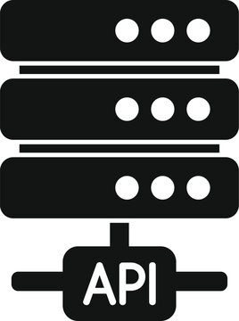 Api server data icon simple vector. Gear hosting service. Seo coder