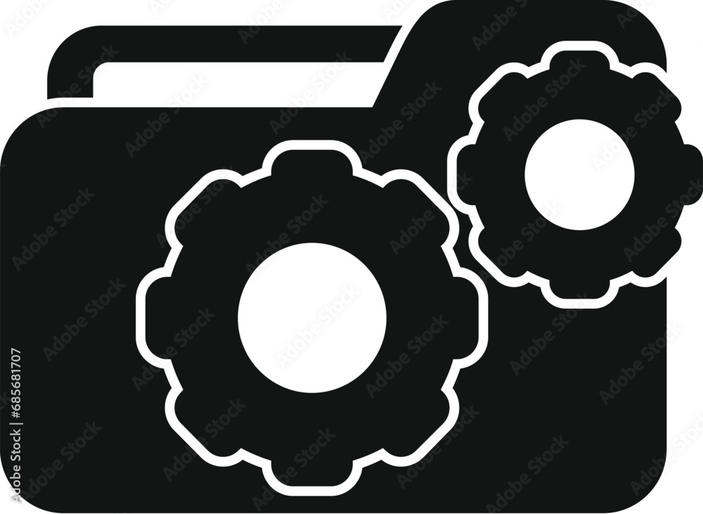 Poster folder data api icon simple vector. monitor hosting mobile. build team
