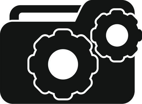 Folder data api icon simple vector. Monitor hosting mobile. Build team