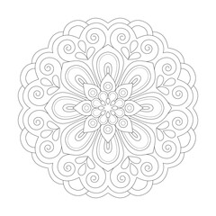  Easy Coloring book page Mandala design vector file