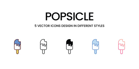 Popsicle Icons set. Suitable for Web Page, Mobile App, UI, UX and GUI design. Vector stock illustration.