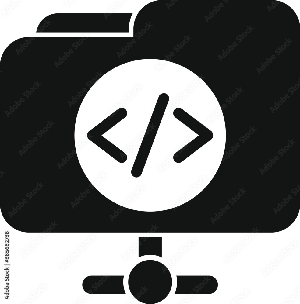 Poster folder system api icon simple vector. gear hosting. tech team