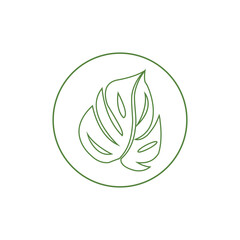 Monstera logo vector template symbol design