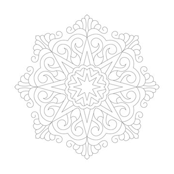 Flower Coloring book easy Mandala design page vector file