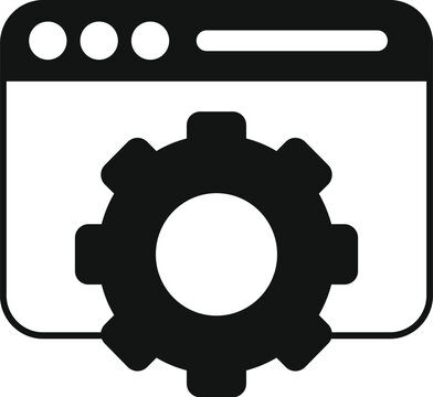 Data gear website icon simple vector. Internet server. Team seo coder