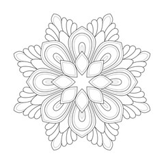 Mandala easy Floral design Coloring book page vector file