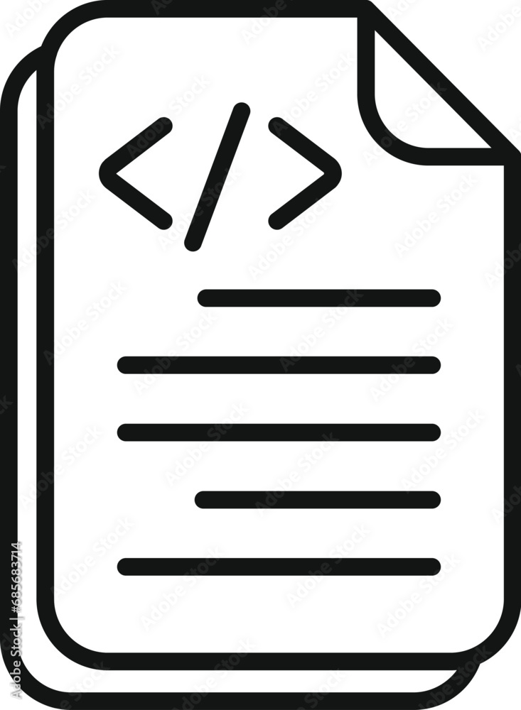 Poster paper code paper icon outline vector. screen code computer. cloud system
