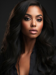 Naklejka premium A portrait of a stunningly beautiful black woman.