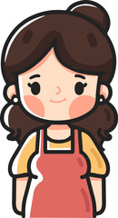 Happy woman housewife character cartoon