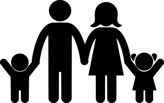 People Family parents and kid icon black