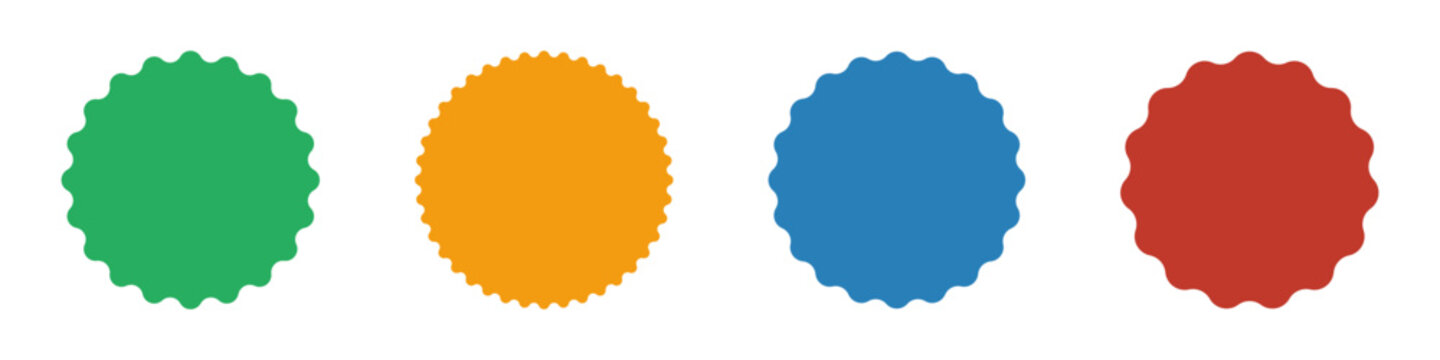 Badge label icon set different colours