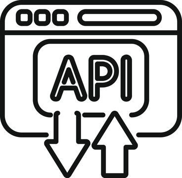 Api change gear icon outline vector. Mobile server. Screen script