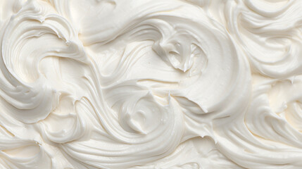 White texture of whipped cream, homemade sour cream or body cream. - obrazy, fototapety, plakaty